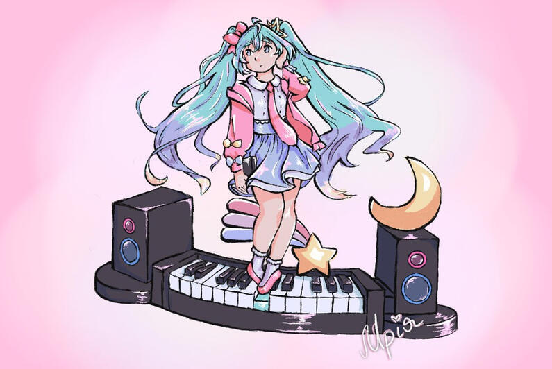 miku figure fanart